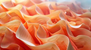 AI generated 3D abstract background featuring carved paper in flowing waves, creating a sense of gentle movement photo