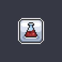 potion bottle glass sign in pixel art style vector