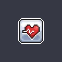 heart beat sign in pixel art style vector