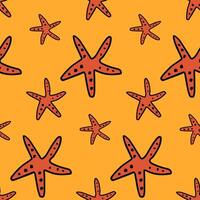 stylized groove pattern with starfish. Summer background vector