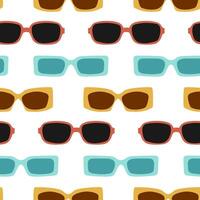 Seamless pattern with different fashionable sunglasses. Summer background with accessories for vision and protection from sunshine. vector