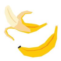 Colorful cutout banana. Fruit shape colored cardboard or paper. Funny naive childish applique. vector