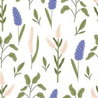Spring meadow flowers seamless pattern vector