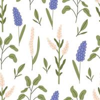 Spring meadow flowers seamless pattern vector