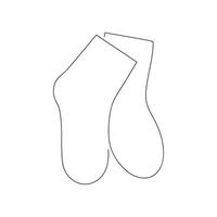 Socks drawn in one continuous line. One line drawing, minimalism. Vector illustration.