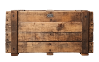 AI generated Wooden Crate Box on Transparent background png