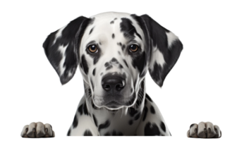 AI generated Close up of Dalmatian on Transparent background png