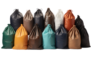 AI generated Garbage Sacks in Order on Transparent background png