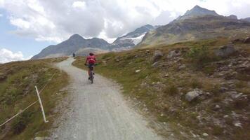 Cycle excursion on mountain dirt road video