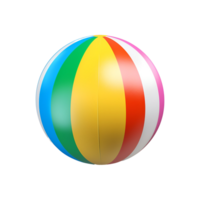 AI generated A colorful beach  ball isolated on transparent background  generative AI png