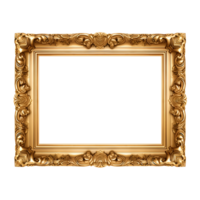 AI generated luxury frame picture  on transparent background generative AI png