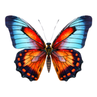 AI generated colorful butterfly   on transparent background  generative AI png