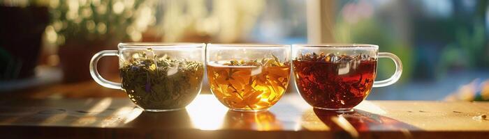 AI generated Herbal Tea Collection, background image, generative AI photo
