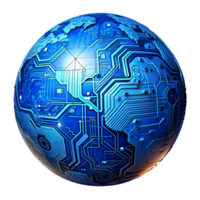 AI generated 3D world global network digital technology png