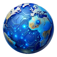 ai generado 3d mundo global red digital tecnología png