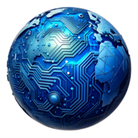 AI generated 3D world global network digital technology png