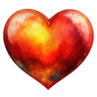 AI generated heart shape watercolor png