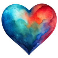 AI generated heart shape watercolor png