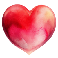 AI generated heart shape watercolor png