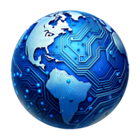 ai generiert 3d Welt global Netzwerk Digital Technologie png