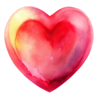 AI generated heart shape watercolor png