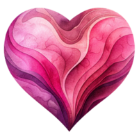 AI generated heart shape watercolor png