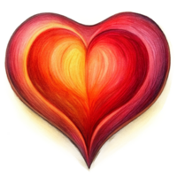 AI generated heart shape watercolor png