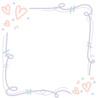 Cute doodle in pastel color frame png