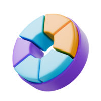 Pie graph growth business pastel color 3d render png