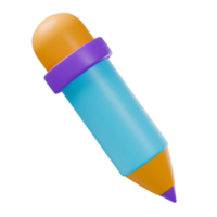 Pencil for note and draw education school pastel color 3d render png