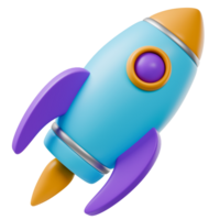 Rocket for business startup pastel color 3d render png