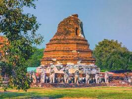 Wat thammikarat temple, Unesco World Heritage, in Ayutthaya, Thailand photo