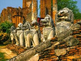 Wat thammikarat temple, Unesco World Heritage, in Ayutthaya, Thailand photo