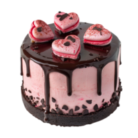 AI generated Generative AI Heart Decorated Chocolate Cake png