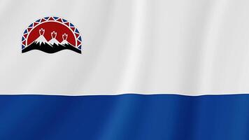 kamchatka krai golvend vlag. realistisch vlag animatie. naadloos lus achtergrond video