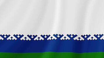 Nenets Autonomous District Waving Flag. Realistic Flag Animation. Seamless Loop Background video