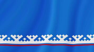 Yamal-Nenets Autonomous District Waving Flag. Realistic Flag Animation. Seamless Loop Background video