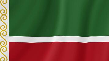 Chechen Republic Waving Flag. Realistic Flag Animation. Seamless Loop Background video