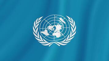 United Nations Waving Flag. Realistic Flag Animation. Seamless Loop Background video