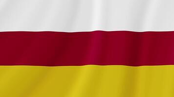 North Ossetia Waving Flag. Realistic Flag Animation. Seamless Loop Background video