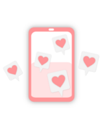 3 d rendering of speech bubble with love icons sending love delivery png