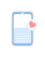 3 d rendering of speech bubble with love icons sending love delivery png