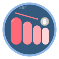 financier dollar pièce de monnaie affaires croissance en haut investissement concept icône illustration png