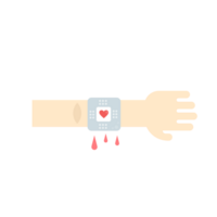 Wound care with blood pressure gauge illustration in flat style png