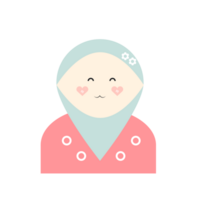 female muslim with smile character avatar png