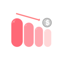 financiero dólar moneda negocio crecimiento arriba inversión concepto icono ilustración png