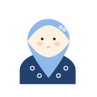 female muslim with smile character avatar png