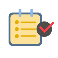 Pastel color for clipboard check list correct png