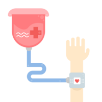 World blood donor day. Heart blood donation for patients. Blood bag Illustration png