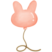 Happy birthday balloon rabbit shape colorful isolated on transparent background png